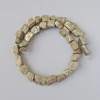 Pyrite Beads, natural stone, tumbled, unpolished, diameter 10–16×8–10 mm, length 38 cm ± on beading wire