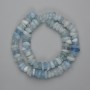 Aquamarine chip beads 9-15×3-5 mm ±, 40 cm length on beading wire