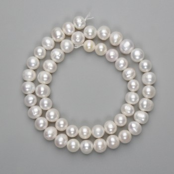 Beads from natural river pearls 8.5-9×8 mm, 39 cm length on a thread