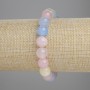 Morganite Bracelet with Smooth Beads, 10 mm Diameter, 18 cm Length, Stretch