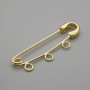 Gold-tone brooch base with pin 41x12 mm ±