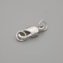 Price per piece. Carabiner clasp, 16×7 mm, silver metal color