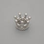 Pandora Crown Bead 8x7mm, hole diameter approx. 6mm, per piece