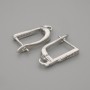 Ear Wires for Earrings, Silver-Colored Metal, 16×1.5 mm — Pair