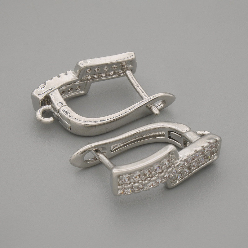 Ear wires for earrings, silver-colored metal, 16×3.5 mm – pair