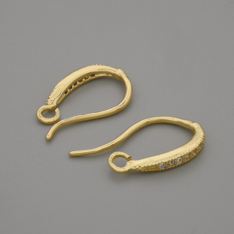 Gold-tone ear wires for earrings 13×1.5 mm - pair