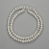 Lava Beads with Silver-Plated Metal Finish, Porous Rondelle 6x4.5 mm, Length 38 cm ±
