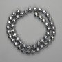 Hematite Beads, Silver Color, Faceted Round Beads 8 mm, Length 38 cm