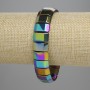 Rainbow Hematite Bracelet, 8×14 mm Links, 18 cm Stretch