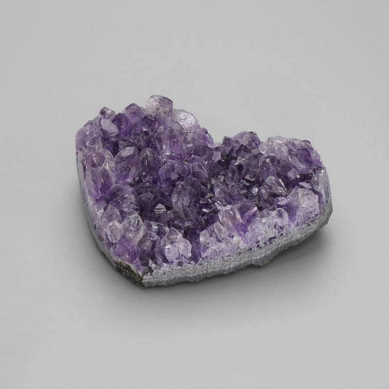 Heart-shaped Amethyst Druzy, Natural Stone, 55-60×43-50 mm ± Assorted Sizes, Price per 100 g