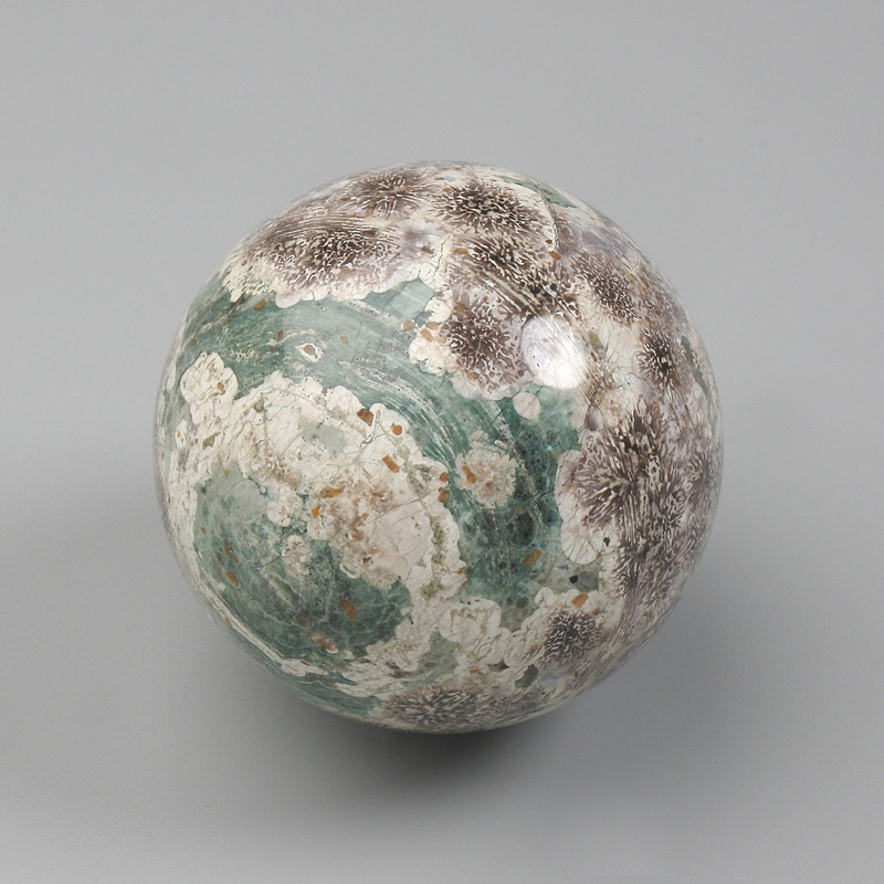 Flower Agate Sphere, diameter 43–60 mm ± weight from 100 g. (price per 100 g)