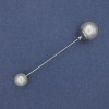 Mallorca Pearl Brooch Pin 9mm+-12mm+- Silver-Toned Metal 73mm+