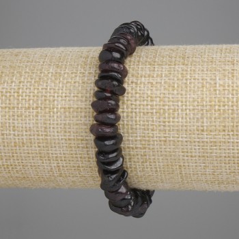 Bracelet with Garnet Chips, bead diameter 9-12×2-4 mm, 5 mm ±, length 18 cm ± stretch