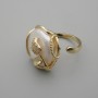 Baroque Pearl Ring in a Golden Setting ~, diameter 22x20 mm ± b/r