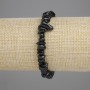 Black Tourmaline Chip Bracelet, chip size 5-12×2-8 mm ±, length 18 cm ± stretch