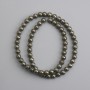 Pyrite beads, smooth spheres, 6 mm diameter, 38 cm length ±