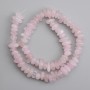 Pink Quartz Tumbled Beads, 8–14×4–5 mm, 40 cm length ± on beading line