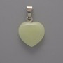 Heart-shaped Onyx Pendant with Green Glow, 15×15×6 mm, length 23 mm ±
