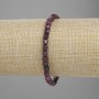Faceted Ruby Cube Bracelet, 5x5 mm, Length 18 cm, Stretch