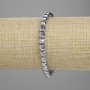 Hematite Bracelet with Faceted Beads 6 mm ±, Silver Color, Length 18 cm ±, Stretch
