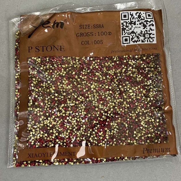 Red rhinestones, 2 mm diameter ±, packaged 50 g