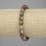 Jasper bracelet with smooth 8mm beads, 18 cm length, elastic