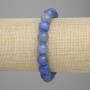 Blue Aventurine Bracelet, Smooth Beads, 10 mm Diameter, 18 cm Length, Elastic
