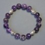 Amethyst Bracelet with Smooth Beads, 10 mm Diameter, 18 cm Length, Stretch