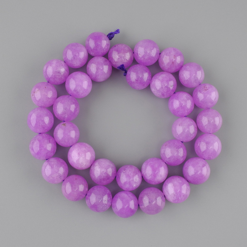 Lavender Amethyst Beads smooth round 12 mm ±, length 38 cm ± on thread