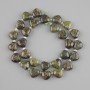 Beads Dragon Blood Jasper Heart, diameter 12 mm ±, seed beads 3 mm ±, length 38 cm ±