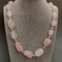 Necklace with Rose Quartz and Czech Crystal, length 53 cm+