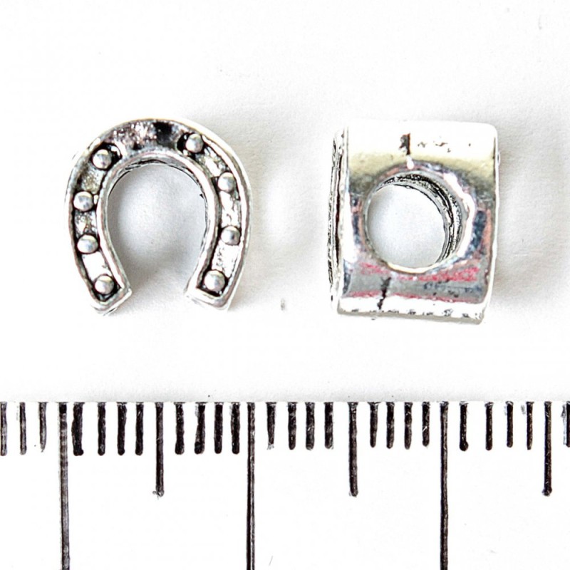 Bead Pandora Horseshoe 9x10mm, inner diameter 5mm, pack 20 g +/- 9 pcs