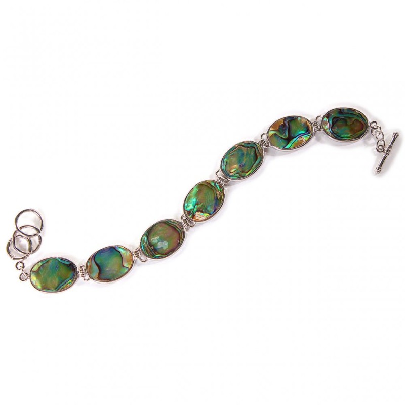 Clearance Halite Bracelet with 7 Oval Stones and Toggle Clasp