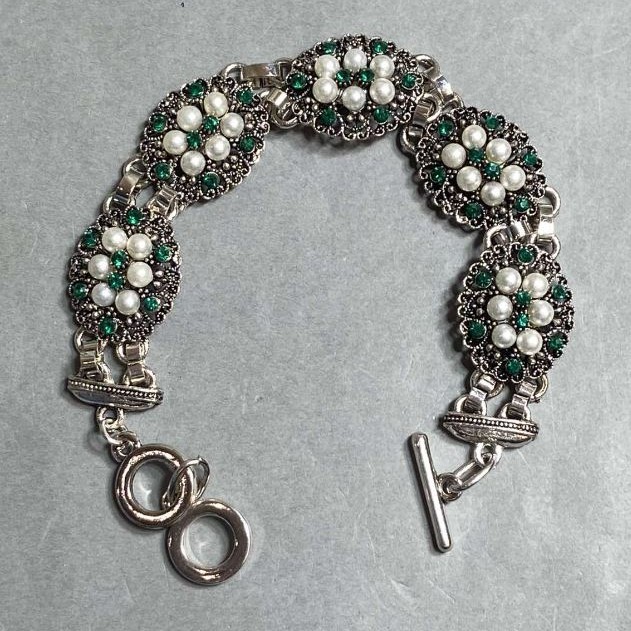 Mallorca Green Rhinestone Bracelet