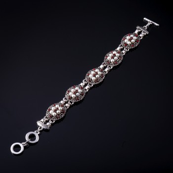 Lisa Bracelet with Red Glass 22cm