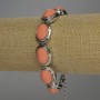 Discounted Pink Coral Bracelet (Imitation) Oval in Bezel 20x14 mm +/- Toggle Clasp 19–23 cm