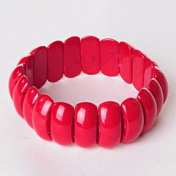 Pressed Coral Bracelet with Rectangular Links 2x1 cm