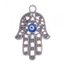 Hamsa Pendant with Eye, Silver-Colored Metal, 40 mm (Pack of 4)