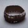 Elastic bracelet in black agate 'Link' 21x9mm