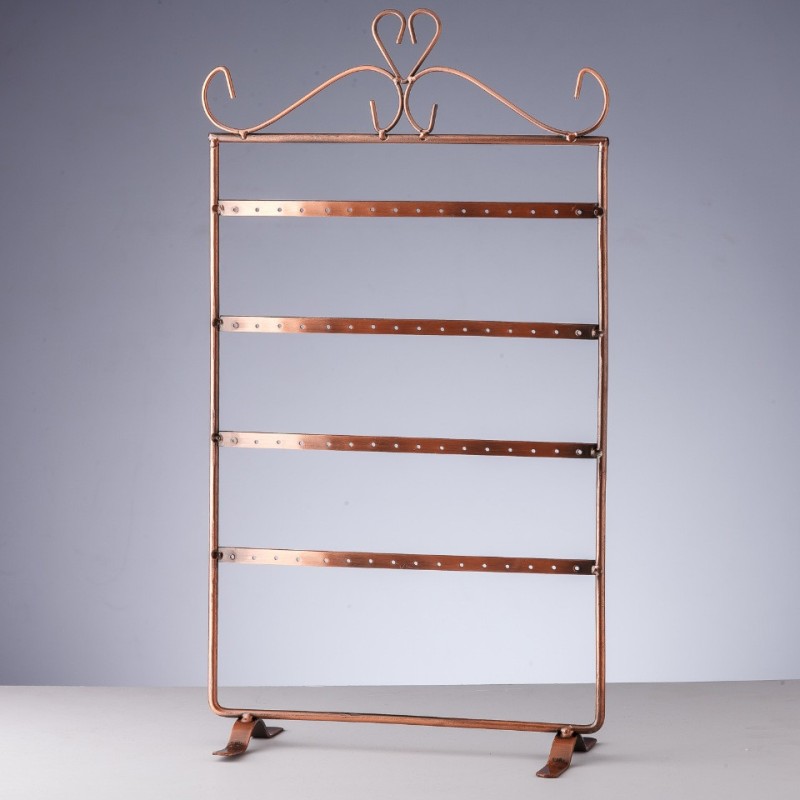 Earring display stand, 4-tier copper, 37x20 cm
