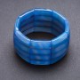 Bracelet Elite Blue Agate on an elastic band, rectangular 'link' 4x2, 8 cm