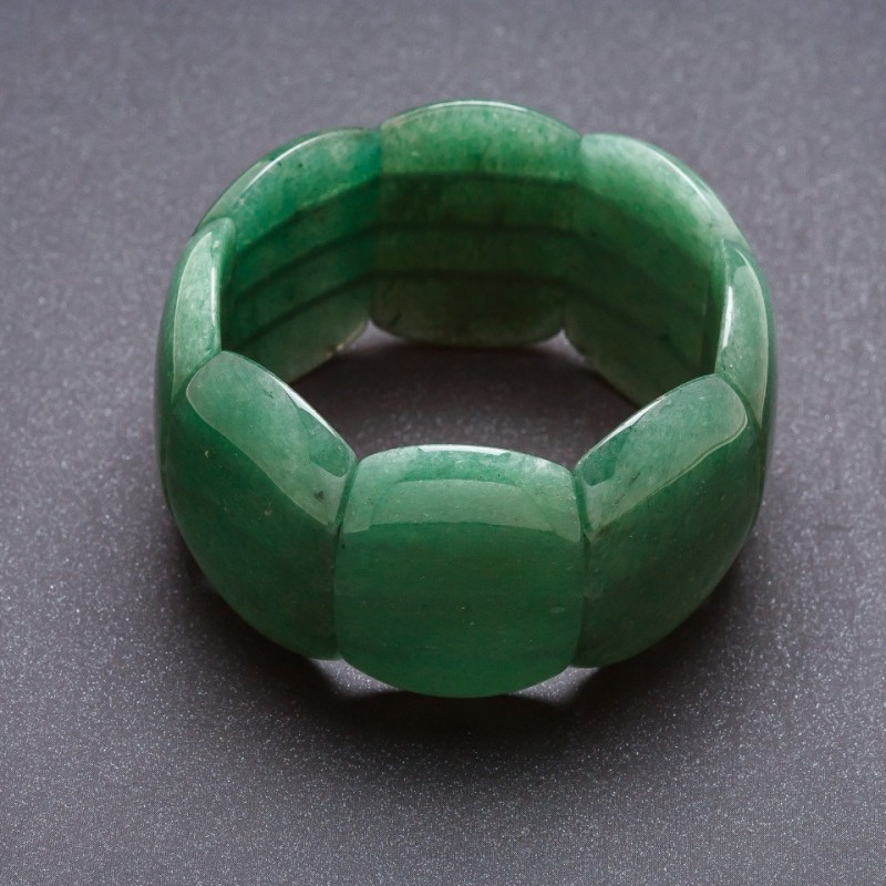 Bracelet Elite Jade Rounded 'Link' 40x28mm ±, length 18cm (stretch)