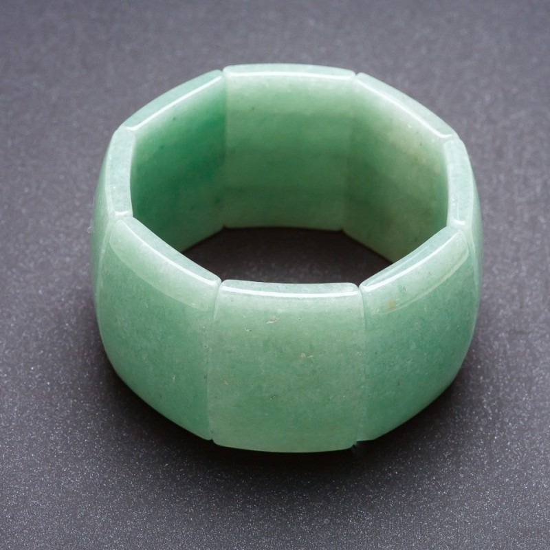 Bracelet Elite Jade on an elastic band, rectangular 'link' 4x2, 8 cm