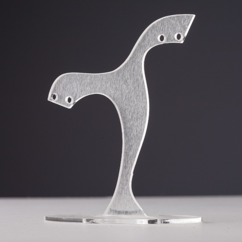 Earring stand in white matte plastic, height 8 cm