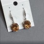 Earrings with crystals 'Yellow Ovals' 1.0×1.2 cm