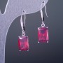 Crystal Earrings 'Red' 1.3×0.8 cm