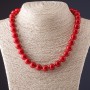 Pressed Coral Necklace – Smooth Beads 12.5 mm, 46 cm