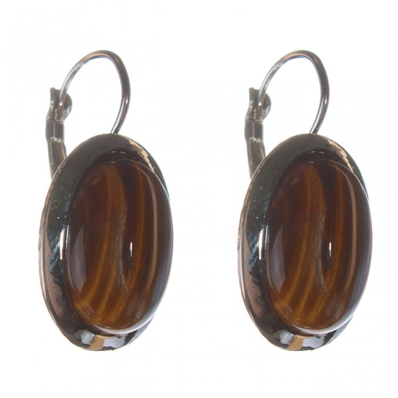 Clearance. (25 mm) Women's Tiger's Eye Stone Earrings