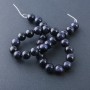 Beads of natural stone on a string Aventurine Blue Sand Night of Cairo, 12mm diameter, 37cm length