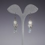 Earrings 'Evening' white 'soffits', white transparent Czech crystal, length 5 cm